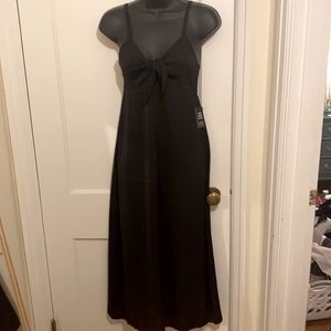 Express Black Silk Knot front ankle length spaghetti strap dress - pewter XS
